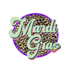 retro mardi gras leopard print | ready to press | sublimation heat press design | transfer