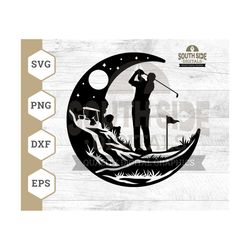 men golf in the moon svg, men golf svg, golfer svg, golfing svg, golf svg, golfer shirt, golf clipart, png, cut file, dxf file