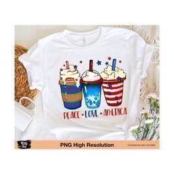 peace love america png, 4th of july png, usa patriotic sublimation designs, america png, usa png, usa coffeedrink