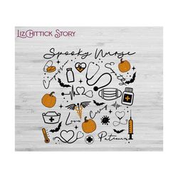 spooky nurse png, nurse life png, halloween nurse medical tools png, nurse doodles, halloween doodles, medical profession, nurse adjectives