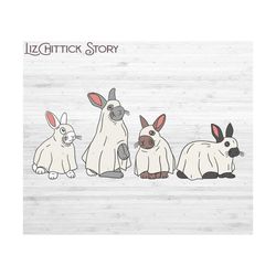 cute ghost rabbits png svg, ghost rabbit scary pumpkin png, rabbit lover png, halloween ghost rabbit png, white ghost rabbit, rabbit ghost