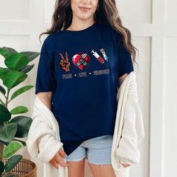 peace love phlebotomy laboratory medical technician nurse week gift t-shirt