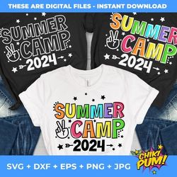 summer camp 2024 svg, summer camp svg for t-shirt, summer vacation svg, summer camp png, summer camp cut files