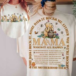 retro classic pooh motherhood tour png, bear mom png, honey bear family vacation png, rock mama bear png, mama tour png,