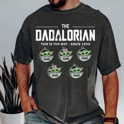 custom star wars dadalorian with kids names svg, star wars father's day, star wars dad svg, personalized dad shirt, baby