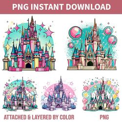 bundle comic castle png, mouse ear castle png,