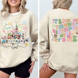 personalized birthday girl svg, mickey and friends birthday svg, it's my birthday svg, it's me hi i'm the birthday girl