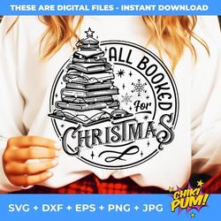 all booked for christmas png, christmas book tree png, teacher christmas png, school christmas, christmas book lover shi