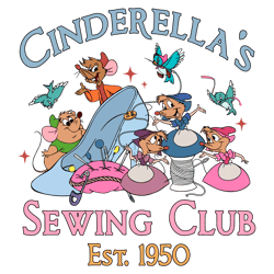 vintage disney cinderellas sewing club est 1950 svg