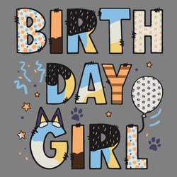 retro bluey birthday girl party svg digital download files