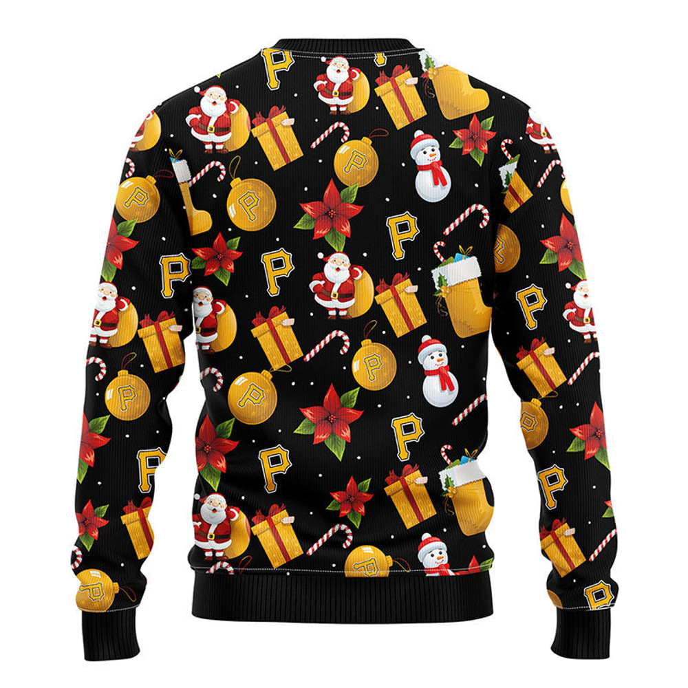 MLB Pittsburgh Pirates Santa Claus Snowman Ugly Hoodie 3D Zip Hoodie 3D Ugly Christmas Sweater 3D Fleece Hoodie