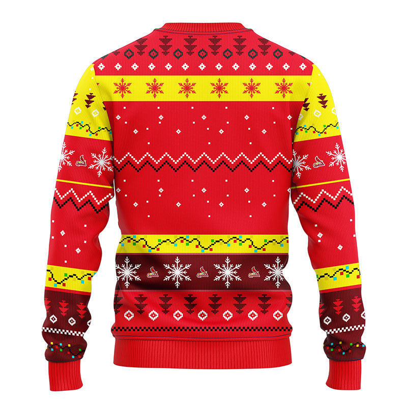 MLB St. Louis Cardinals Hohoho Mickey Ugly Hoodie 3D Zip Hoodie 3D Ugly Christmas Sweater 3D Fleece Hoodie
