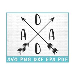 Dada With Arrows Design - Father Day Svg - Dada Silhouette - Shirt Design Png - Svg Files For Cricut - Commercial Use -