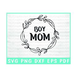 Boy Mama SVG design - Mom of boys SVG file for Cricut - Boy Mom SVG - Wreath svg - Boy Mama shirt Digital Download