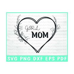 Girl Mom Svg Cut File- Mom Of Girls Cricut - Girl Mom Svg Silhouette - Girl Mom With Love Svg - Instant Download - Svg P