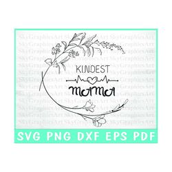 Kindest Mama Svg - Mother Day Gifts Svg -  Mama With Wreath Design - Svg Png Dxf Eps Pdf Formats - Commercial use - Inst