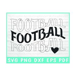 Football Mom With Heart SVG Cut File | commercial use | instant download | printable vector clip art | love Football | F