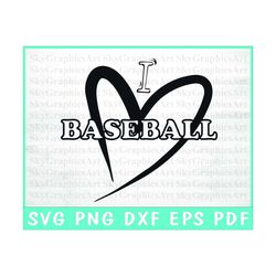 I Love Baseball Svg - Baseball Mom With Heart SVG Cut File | commercial use | instant download | printable vector clip a