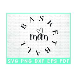 basketball Mom With Heart SVG Cut File | commercial use | instant download | printable vector clip art | love Basketball