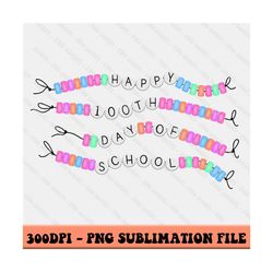 100 Days Of School Taylor Friendship Bracelets Png, Happy 100Th Day Of School Png, Digital Download For Sublimation