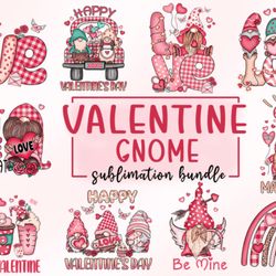 Gnomes Valentines PNG Sublimation Bundle