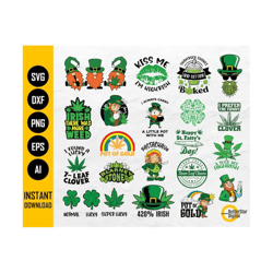 Stoner St. Patrick's Day BUNDLE SVG | Cannabis | Marijuana | Cricut Silhouette Cameo Cutting Printable Clipart Vector Di
