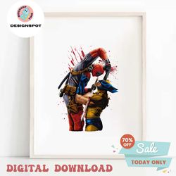 Deadpool and Wolverine Bloody PNG