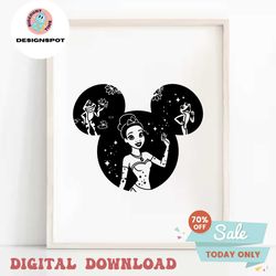 Tiana SVG Princess and the frog , princess SVG png clipart disneyland cricut cut file outline silhouette