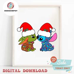 Disney Stitch And Baby Yoda Christmas SVG
