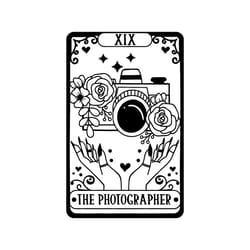 the photographer tarot card svg / photographer svg / floral camera svg / camera tarot card / photography svg png, eps