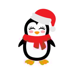 christmas penguin svg, cute penguin svg, kids cut files, santa hat svg, girls holiday svg, dxf, eps, png, winter clipart, silhouette