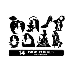 cod996 princess silhouette svg bundle, snow white svg, princess svg, princess svg files for cricut silhouette/tumbler s