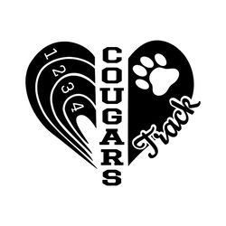 cougars svg, track and field, track mom svg, heart svg, team spirit, cute track grandma svg, svg png dxf