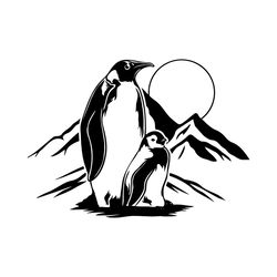 Penguins Svg File | Baby Penguin | Penguin Family | Arctic Penguin Svg | Mama Penguin | Png DXF Jpg Eps File for Cricut
