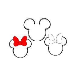 mickey mouse and minnie mouse head, mickey head scribble, minnie scribble svg, png, eps and png files included, instant