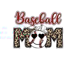 baseball mom leopard smiley face png