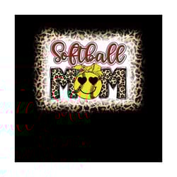 softball mom leopard baseball png