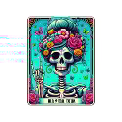 floral mama tour skeleton tarot card png