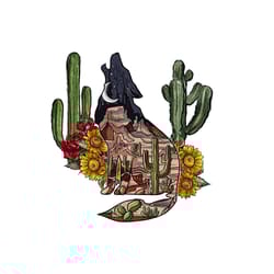 desert wolf western digital art png