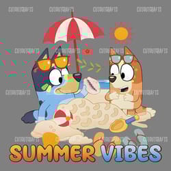 retro summer vibes bluey bingo vacation png
