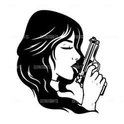 sexy girl licked gun svg digital download files
