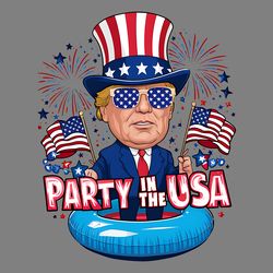 caricature trump 4th july, trump party in the usa patriotic day png