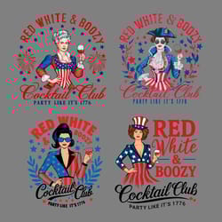 red white and boozy cocktail club svg png bundle