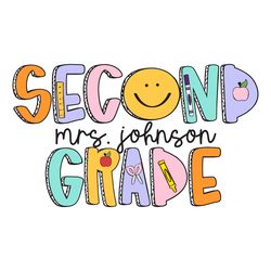 custom second grade teacher name svg digital download files
