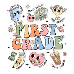 custom first grade teacher doodles svg digital download files