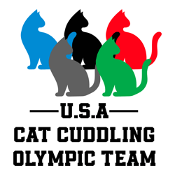 usa cat cuddling olympic team svg digital download files