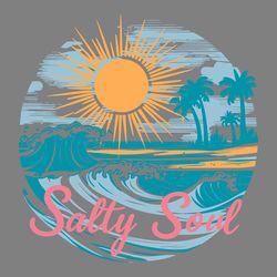 salty soul crashing waves summer trip svg