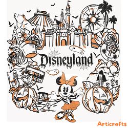 retro halloween minnie cartoon disneyland characters png