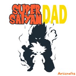 retro goku super saiyan dad cartoon svg digital download files