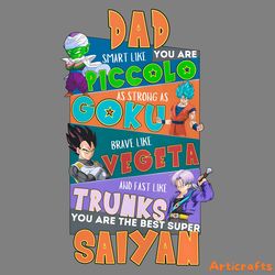 saiyan dad smart like piccolo as strong as goku png